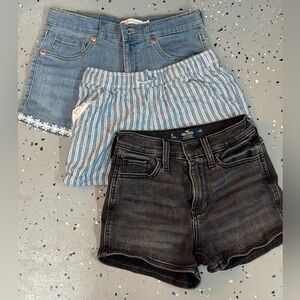 Bundle 3 pairs shorts - girls L Levi’s, Hollister, Old Navy